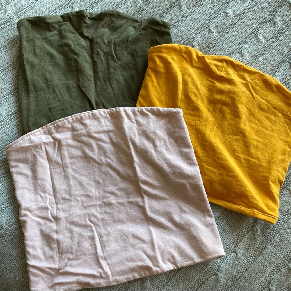 PINK, GREEN, YELLOW AND STRIPPED TUBE TOPS